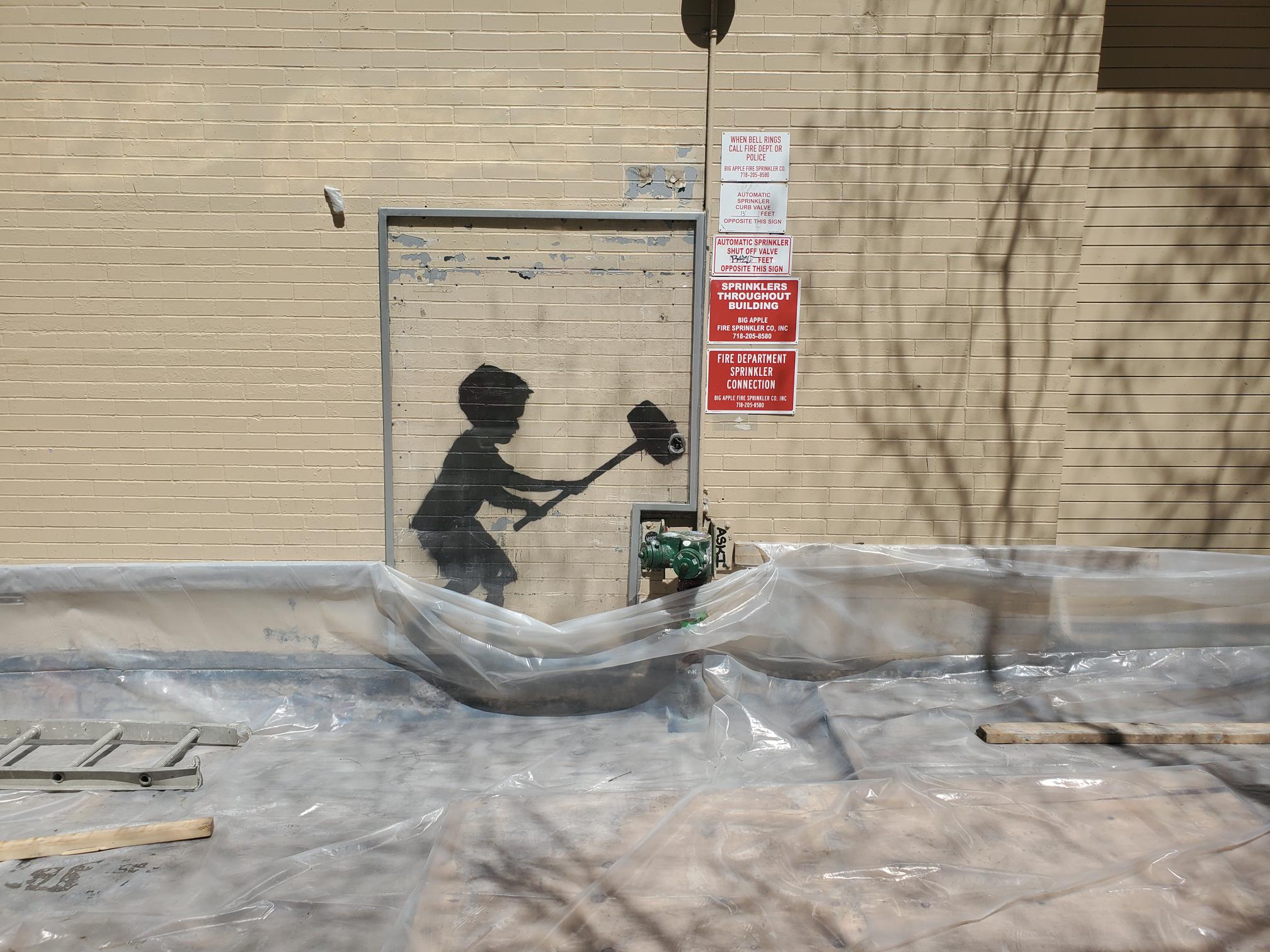 Zabar's Banksy Mural Encased in Plexiglass Amid Construction