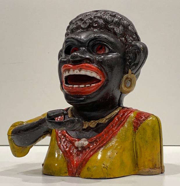Black Americana Cast Iron Dinah Mechanical Coin Bank