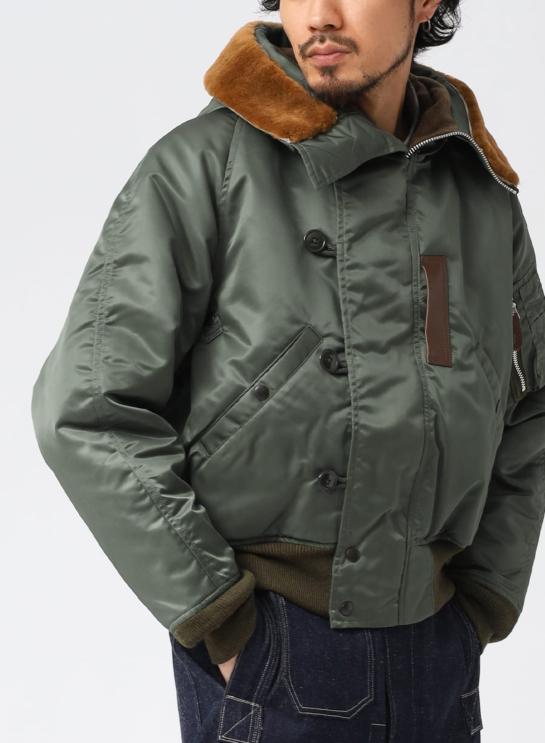 超希少00s ALPHA n2b ma1 ファー付き フライト ジャケット 短丈 希少