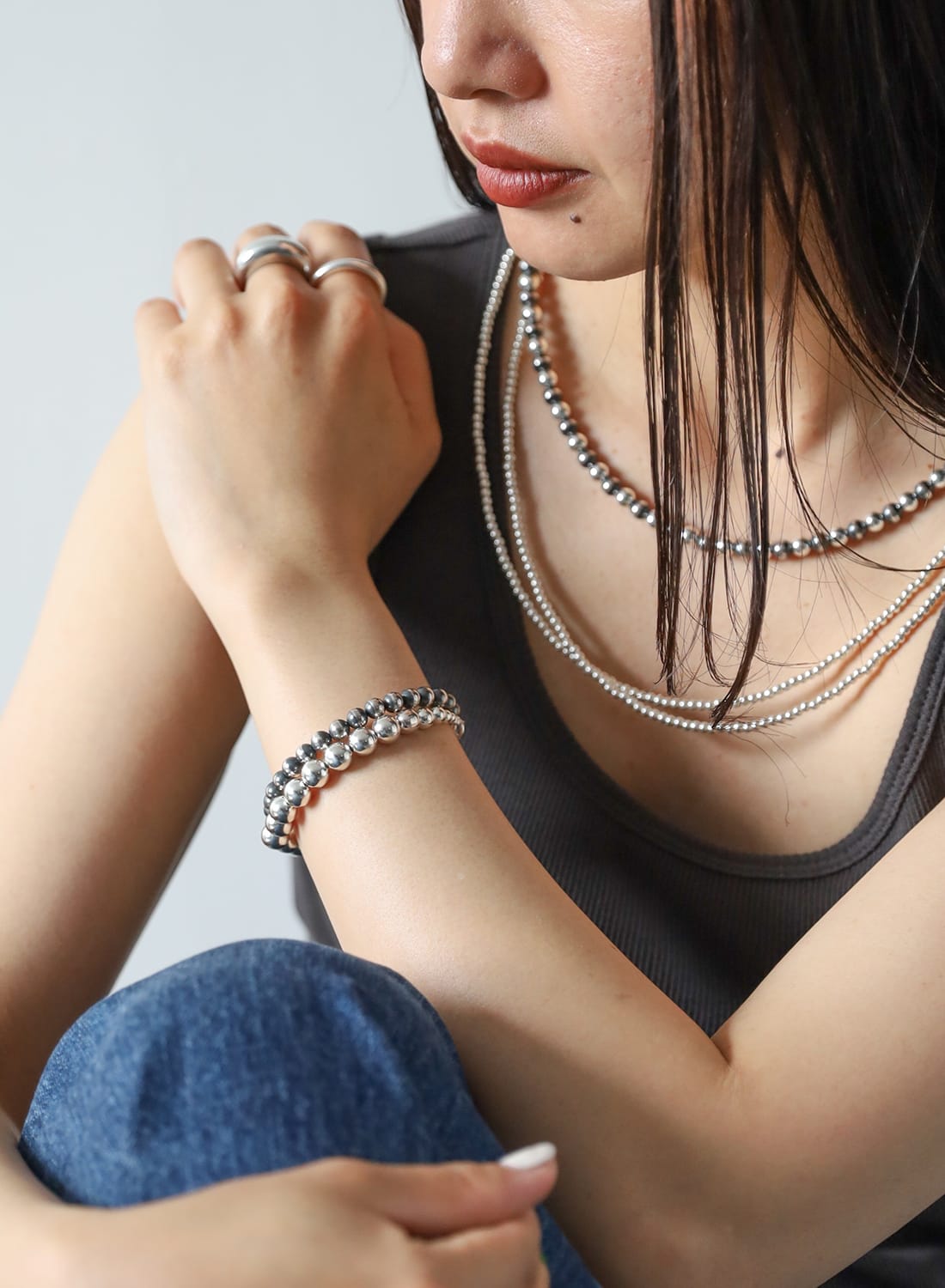 NAVAJO PEARL SILVER BRACELET 8MM|ナバホパール シルバーブレスレット