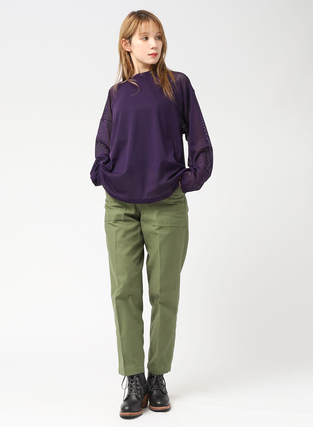 CREW NECK SHIRT - KNIT MESH|クルーネックシャツ - ニットメッシュ