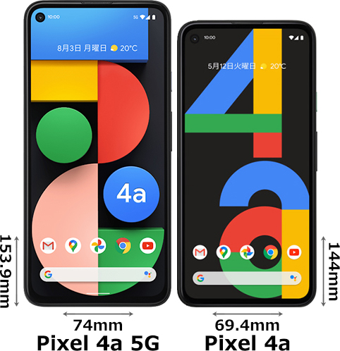 Pixel 4a 5G」と「Pixel 4a」の違い - フォトスク