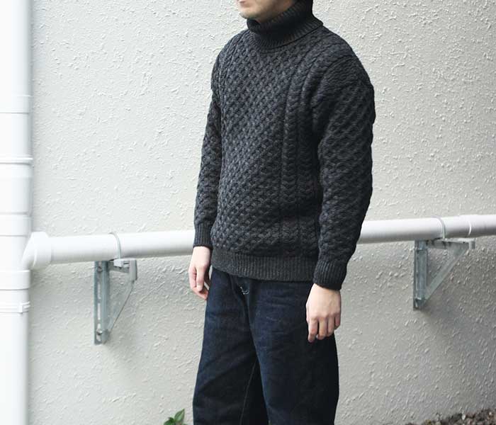 アランクラフト Aran Crafts Ireland ニット タートルネック アラン