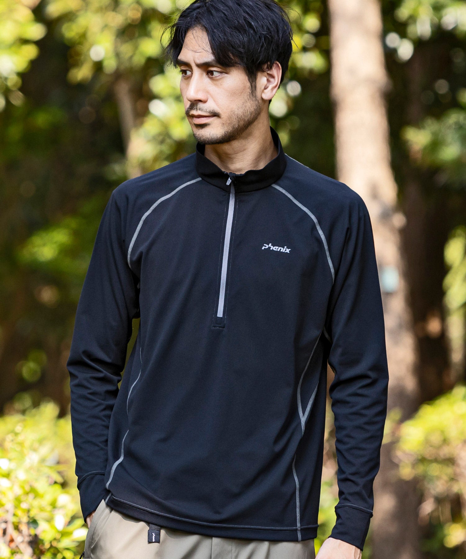 MENS】HARLF ZIP LONG SLEEVE T-SHIRTS ハーフジップ長袖Tシャツ / 速