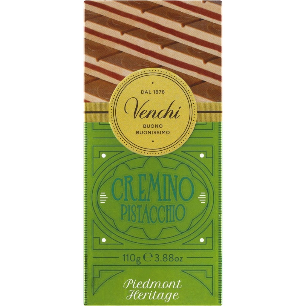 Venchi Cremino Gianduia Pistachio Chocolate, 110 g - Piccantino