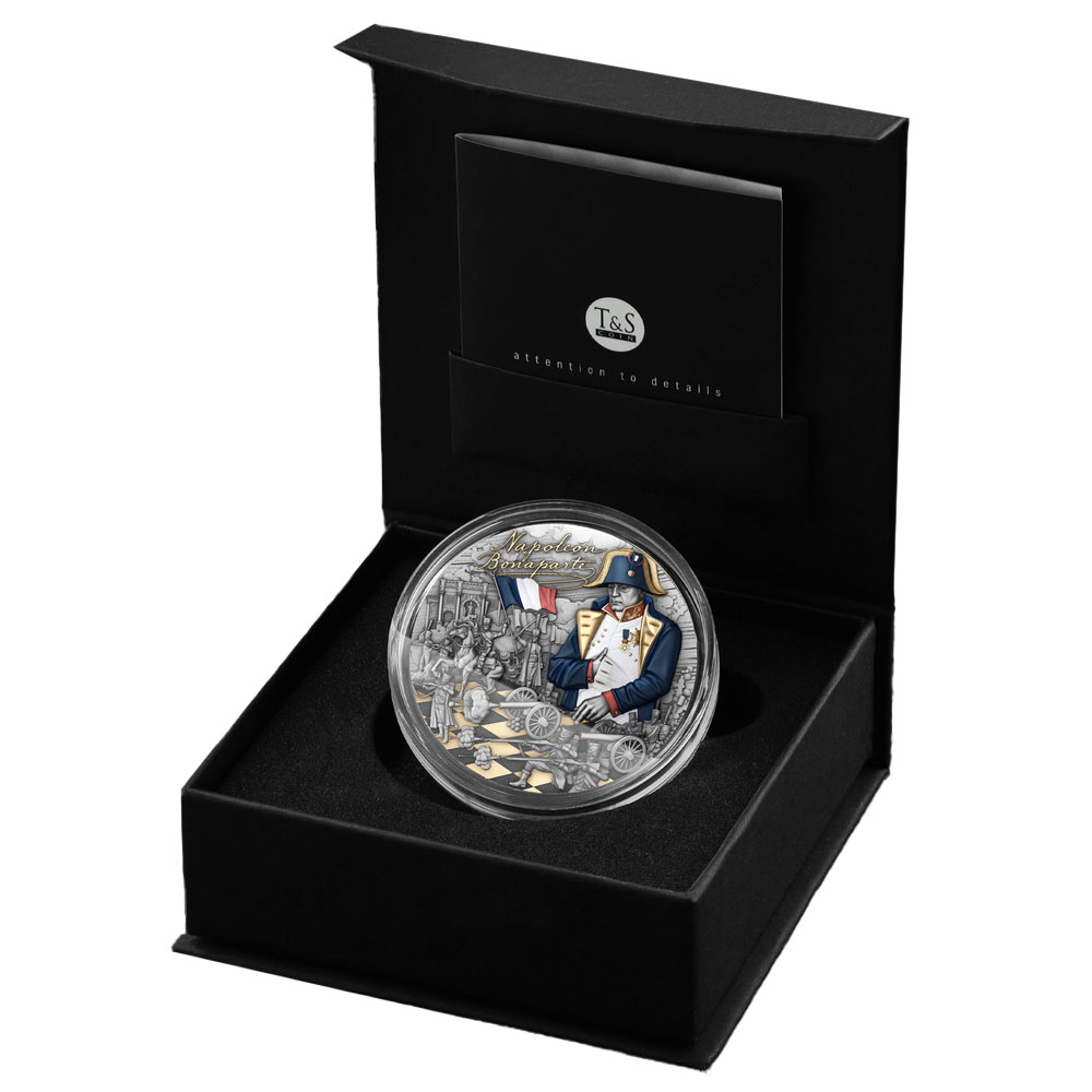 2025 $5 Napoleon Bonaparte 2 oz High Relief Antiqued Silver Coin