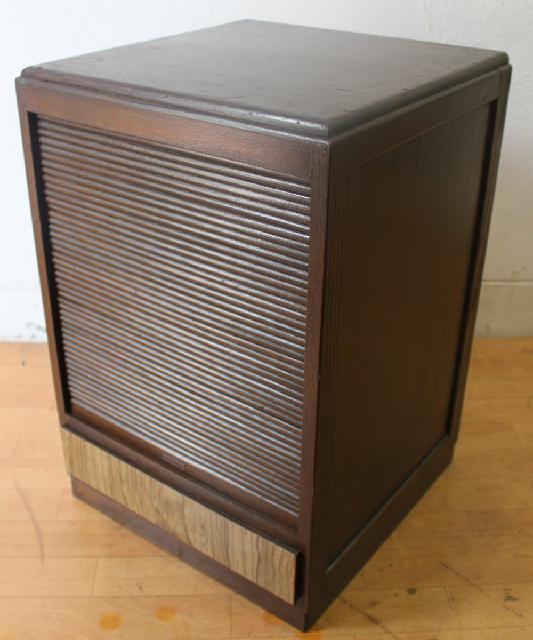 昭和レトロ ヴィンテージ 木製 蛇腹シャッター 収納ボックス レコード