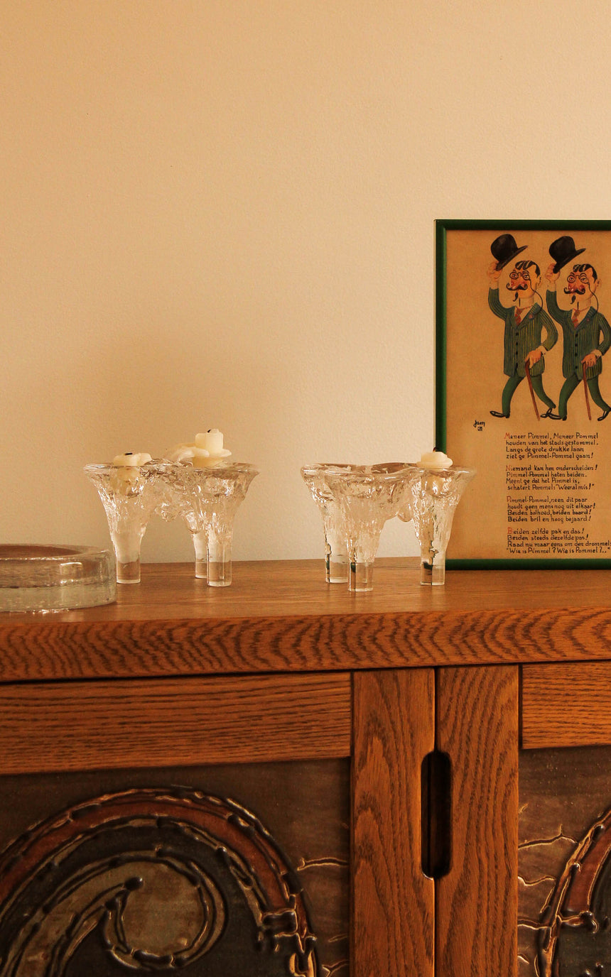 Swedish Glass Candle Holder by Goran Warff for Kosta Boda c.1970s