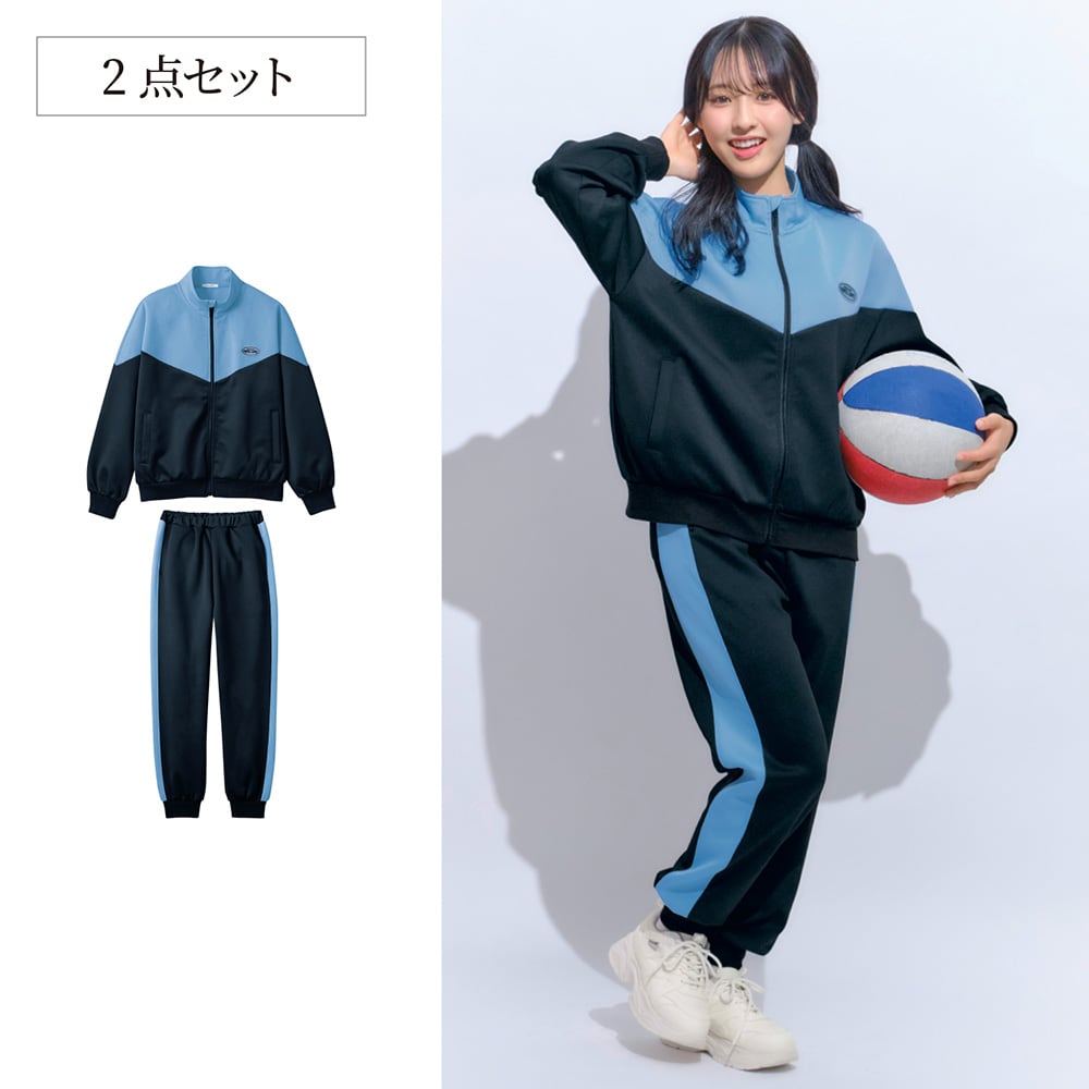 配色デザインガールズジャージ上下セット 【子供服】(パペル ラピス