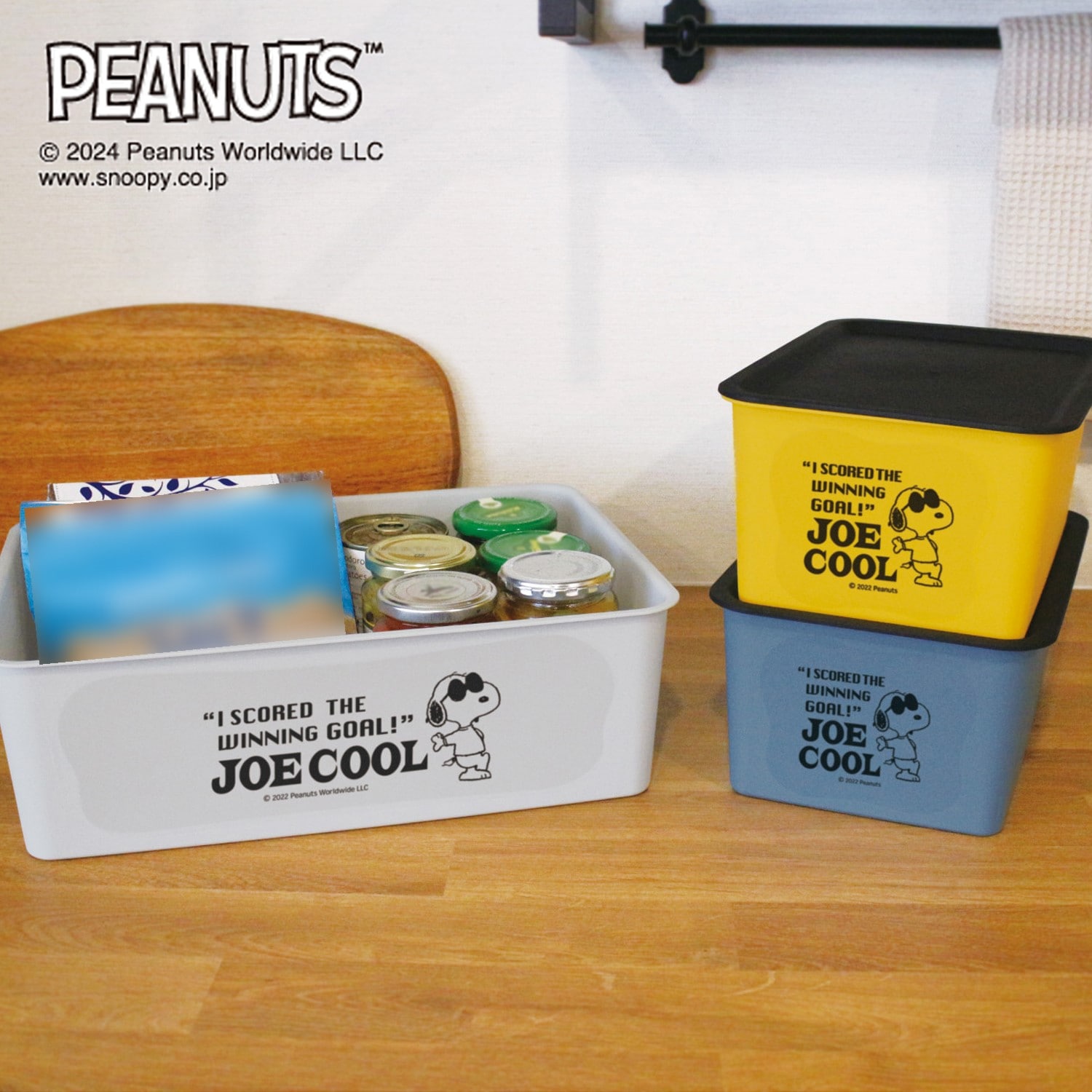 フタ付き収納ボックス同色2個セット「スヌーピー」(ピーナッツ/PEANUTS