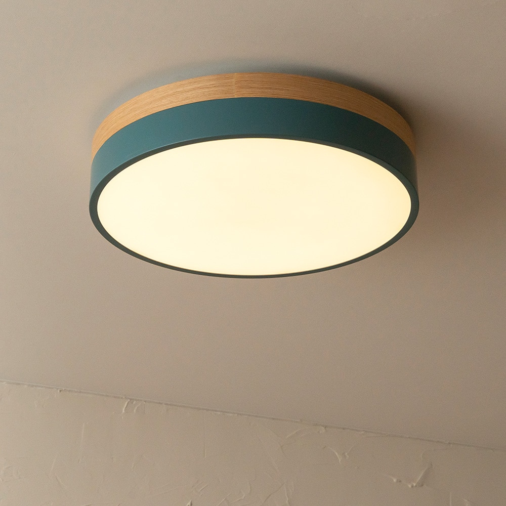 北欧カラー×天然木のLEDシーリングライト 【調光調色機能 リモコン付き