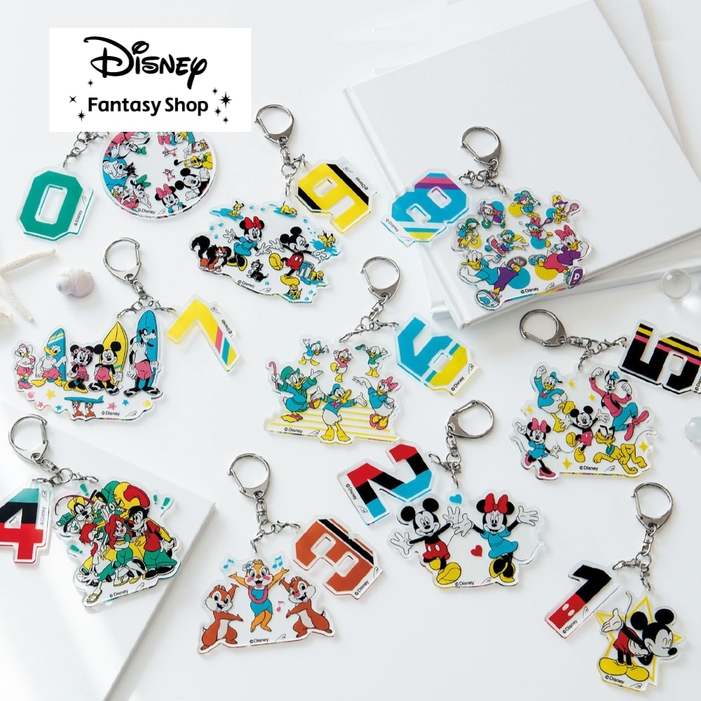 ナンバーアクリルキーホルダー(選べるキャラクター)(ディズニー/Disney