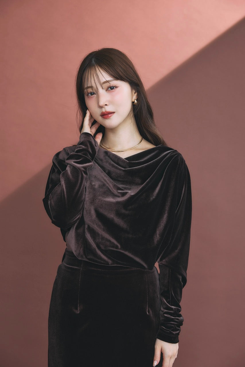 グロッシーベロアドレープドレス – poláura OFFICIAL ONLINE STORE