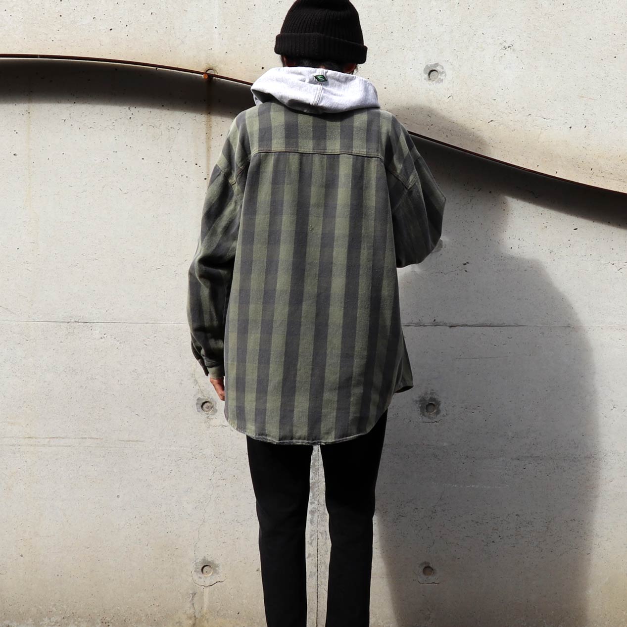 POST JUNK / 90's QUIKSILVER USA製 フードネルシャツ [L]