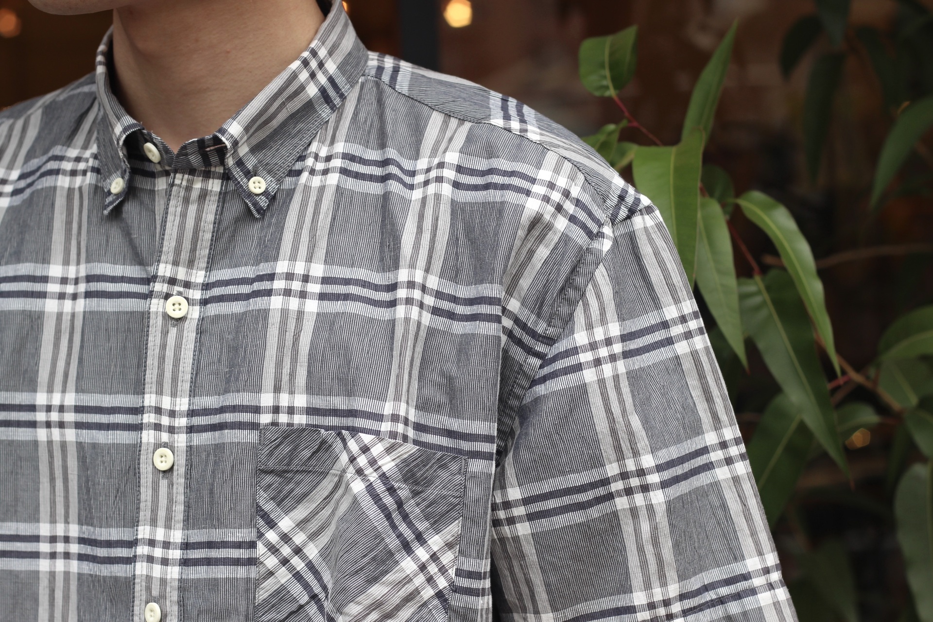 nonnative - DWELLER B.D. SHIRT S/S RELAXED FIT L/C/P BROAD: VIOLA
