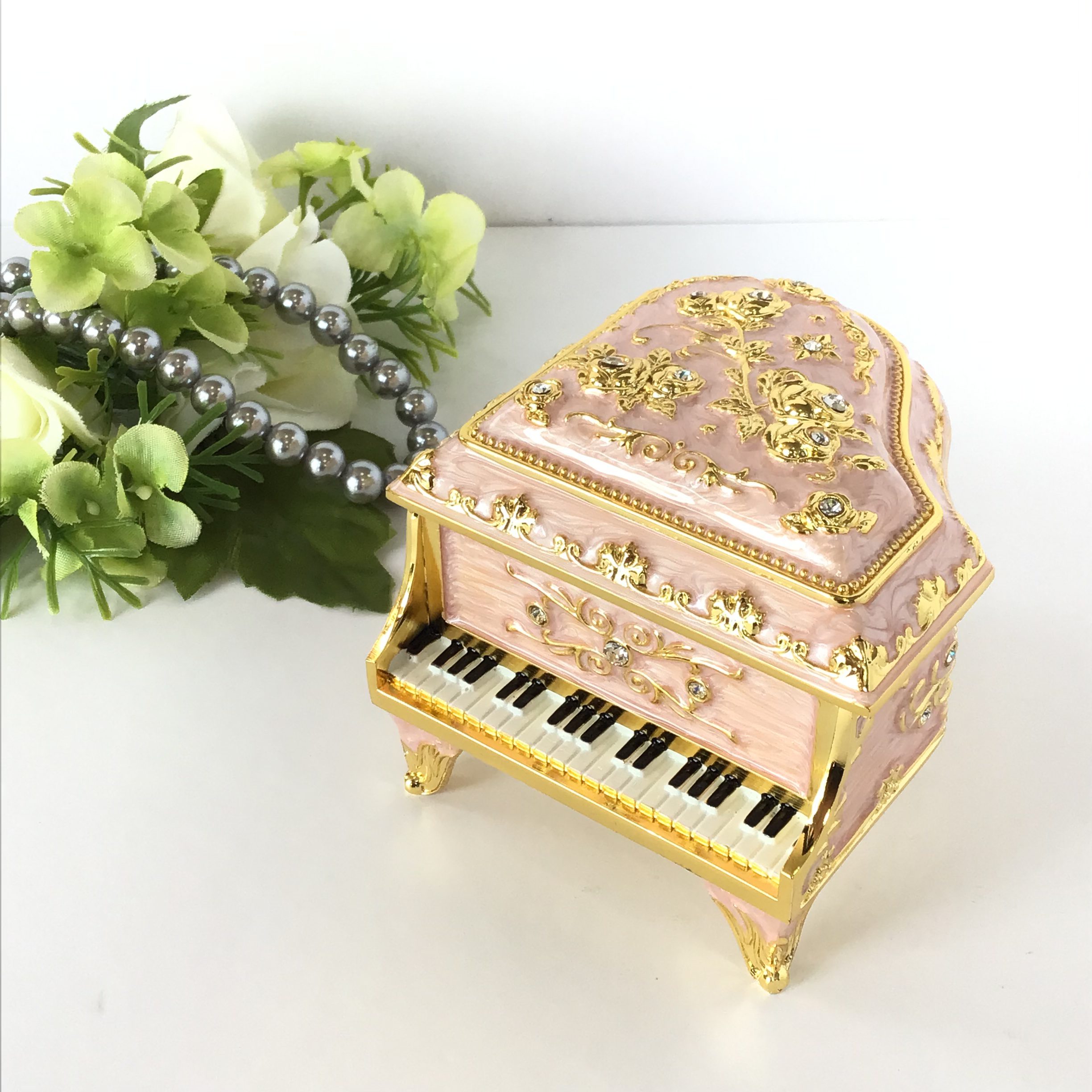 No.124 【MUSICBOX】日本製 ピアノ宝石箱オルゴール ピンク | 熊谷市の