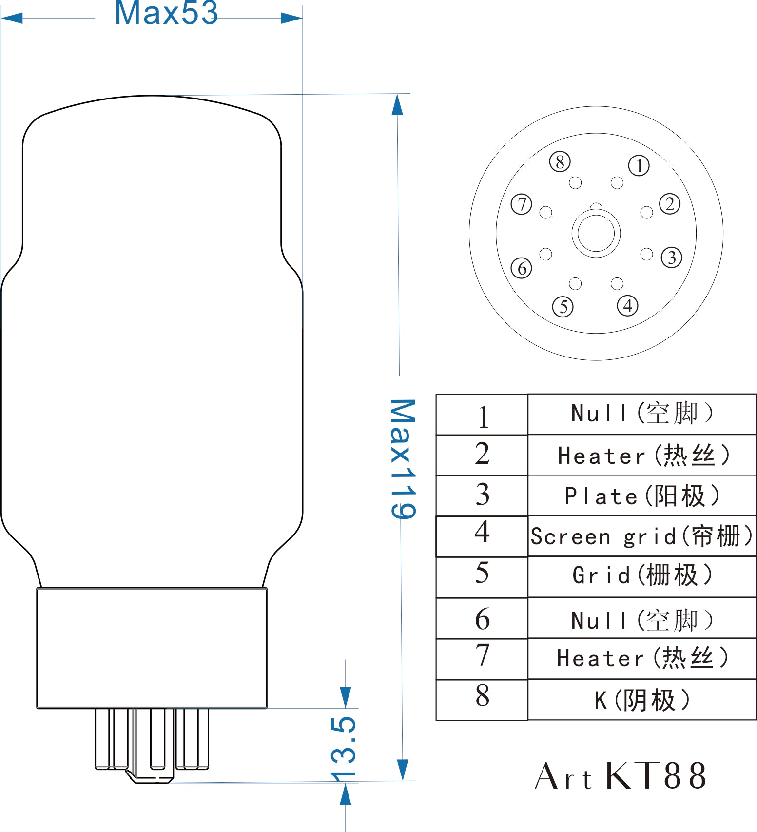 PSVANE ART TIII KT88-TIII Vacuum Tube (2 PACK)