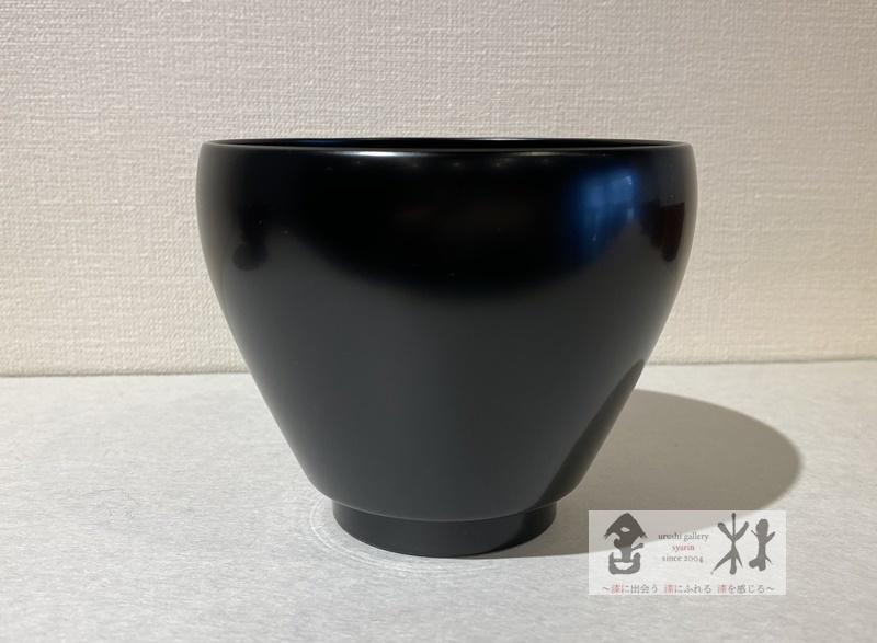 小林慎二作 つぼ椀 黒 9.5×4.8×8cm 330cc
