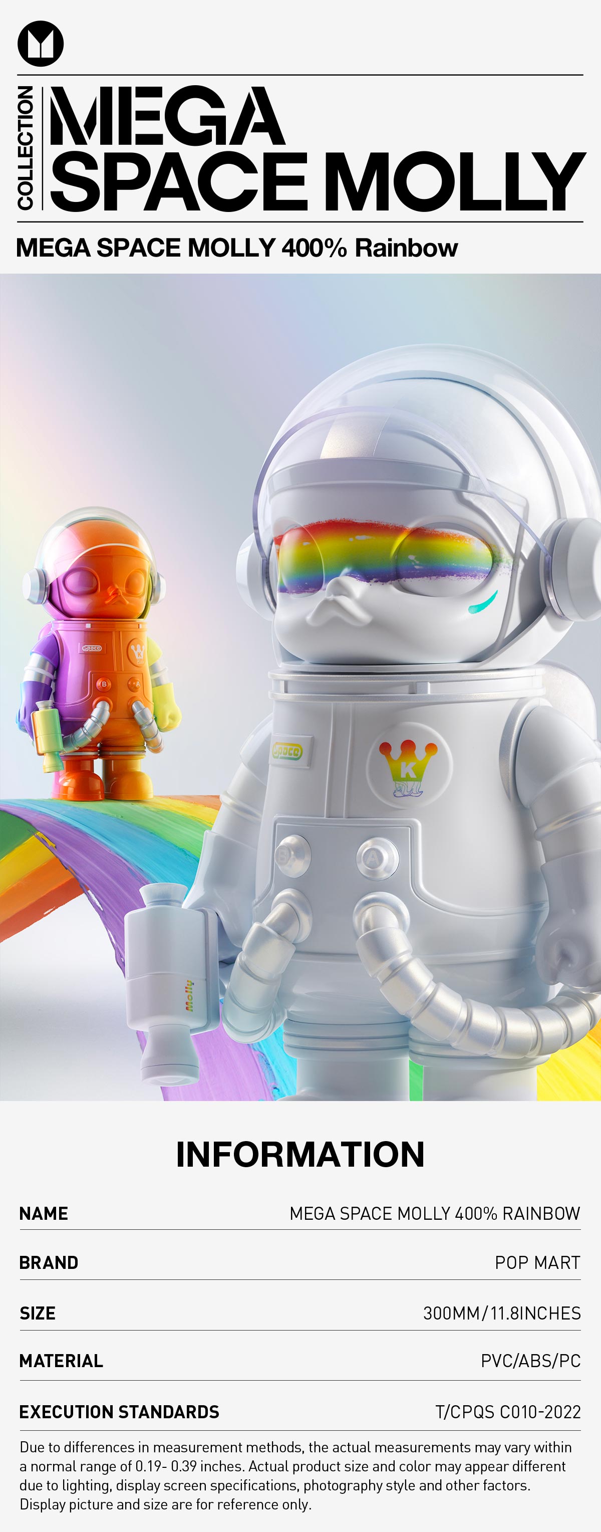 MEGA SPACE MOLLY 400% Rainbow | All MEGA - POP MART (United States)