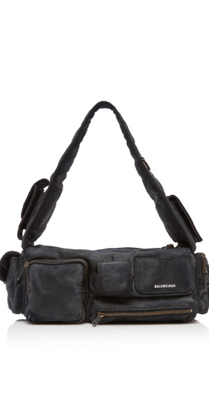 Balenciaga - - Superbusy Distressed Nylon Sling Bag - Black - OS