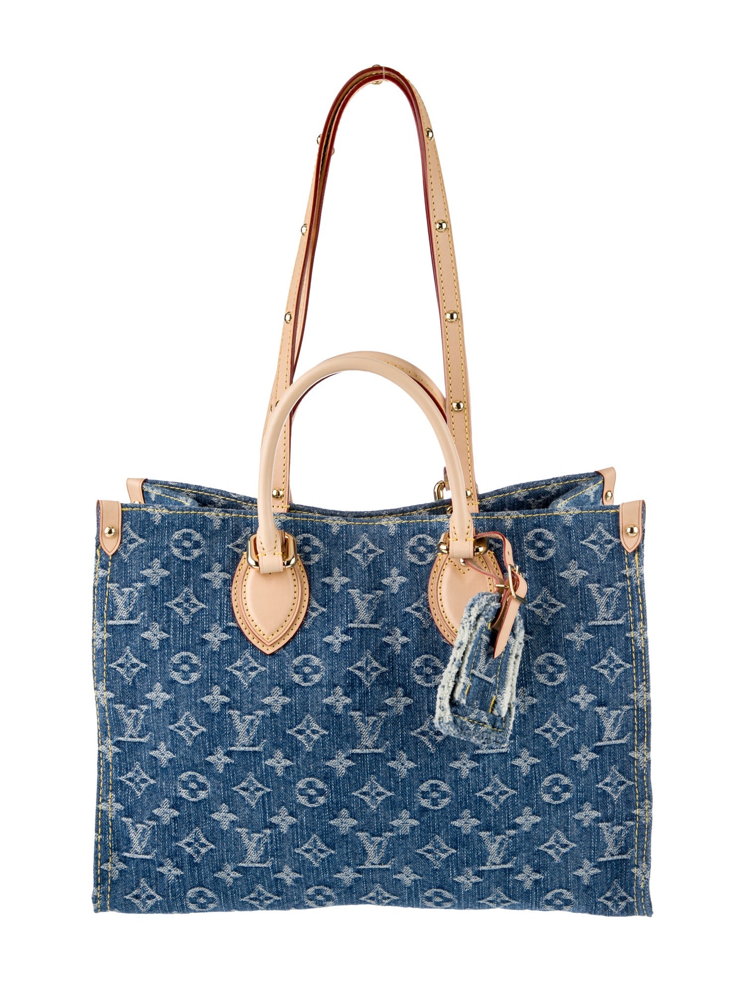 Louis Vuitton 2024 Monogram Denim OnTheGo MM - Blue Totes
