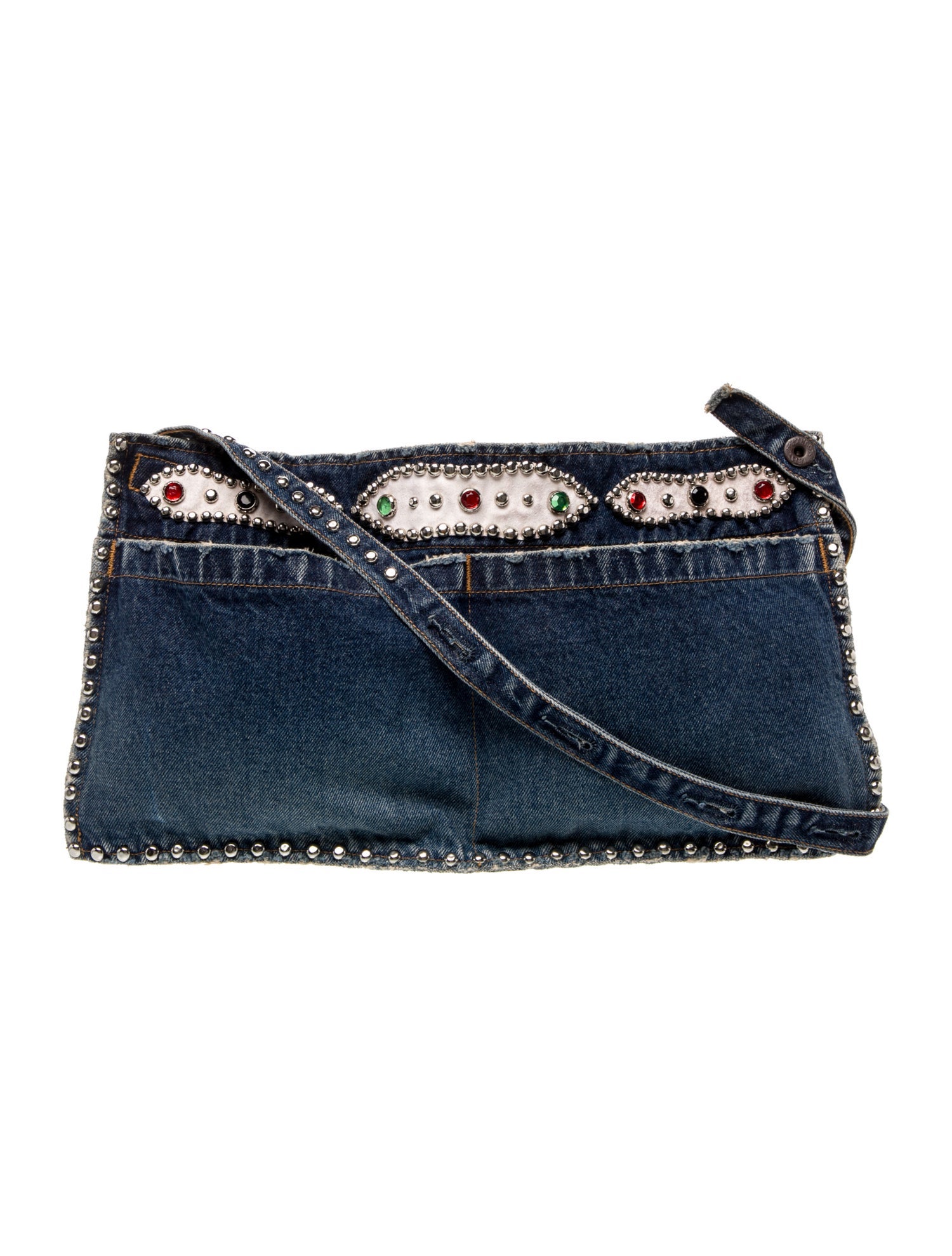 Kapital Kountry Skeleton Painted Denim Bag w/Tags - Black Shoulder