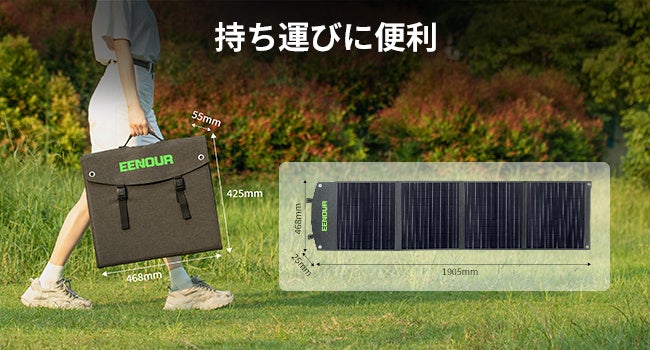 EENOURソーラーパネル120Wは2022年10月26日より発売開始。最大23.5