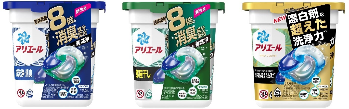 液体洗剤の約8倍*1の消臭成分配合の「アリエール ジェルボール4D