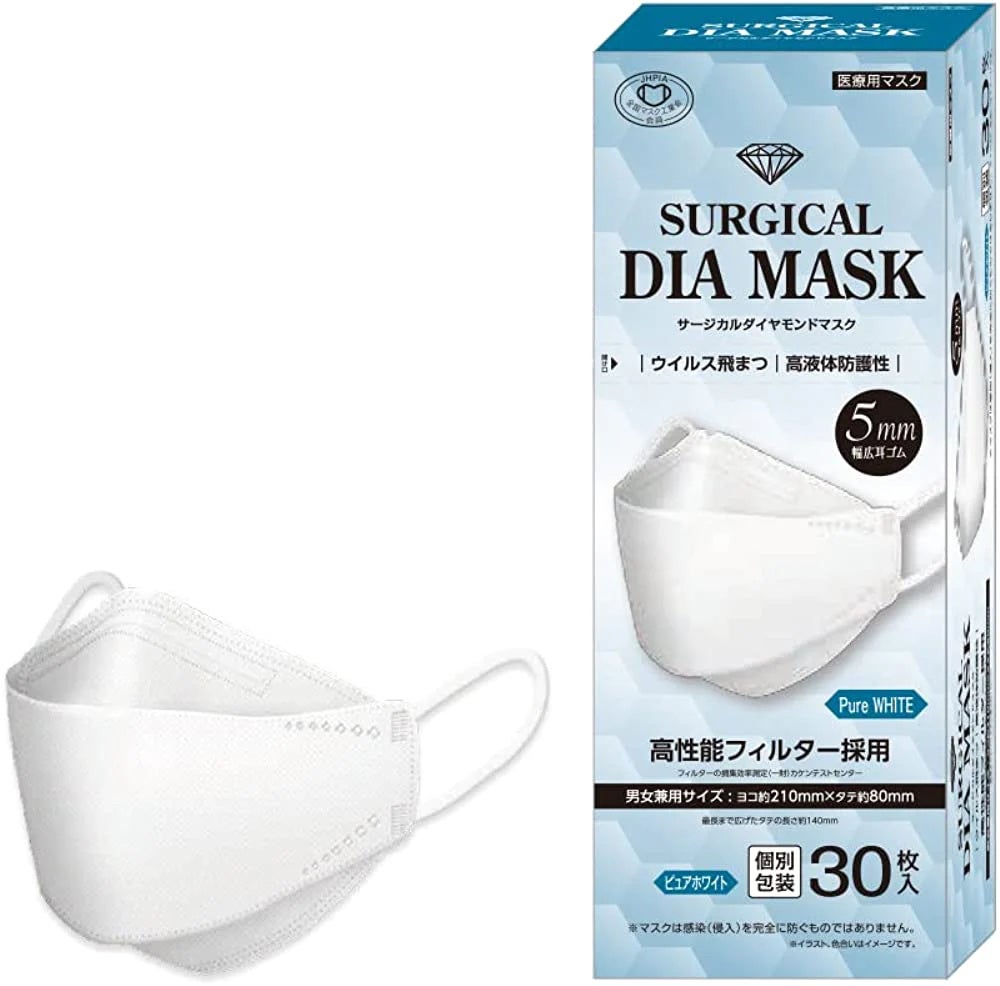 1枚約25円！【日本製】大和工場製 サージカルダイヤモンドマスク（個別