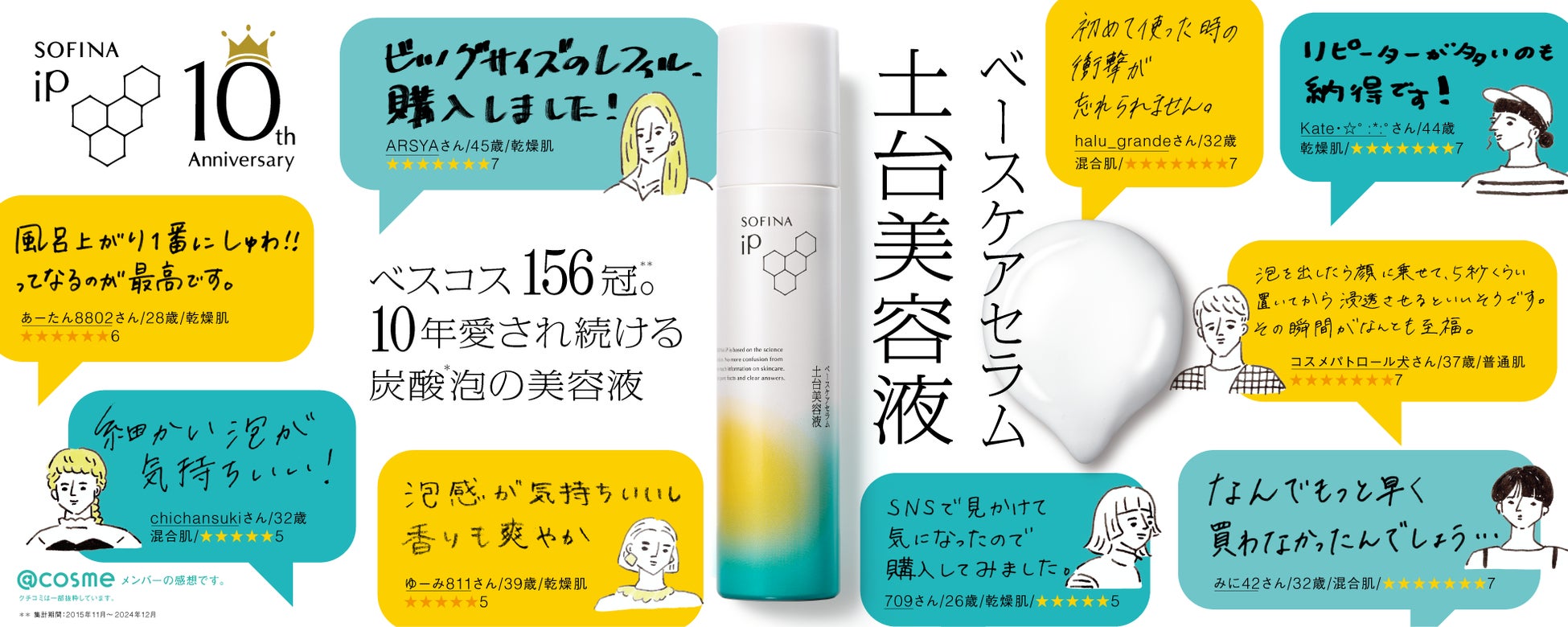 SOFINA iP】累計1,100万本突破※1の「土台美容液®」発売10周年記念