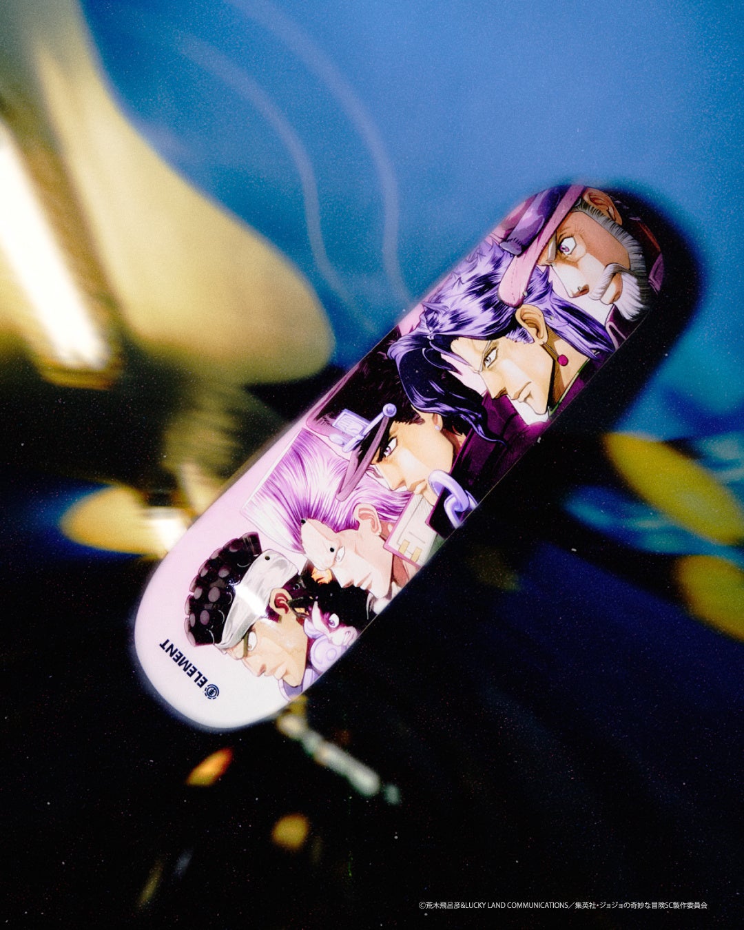 アニメ『ジョジョの奇妙な冒険』と ELEMENT SKATEBOARDS によるコラボ