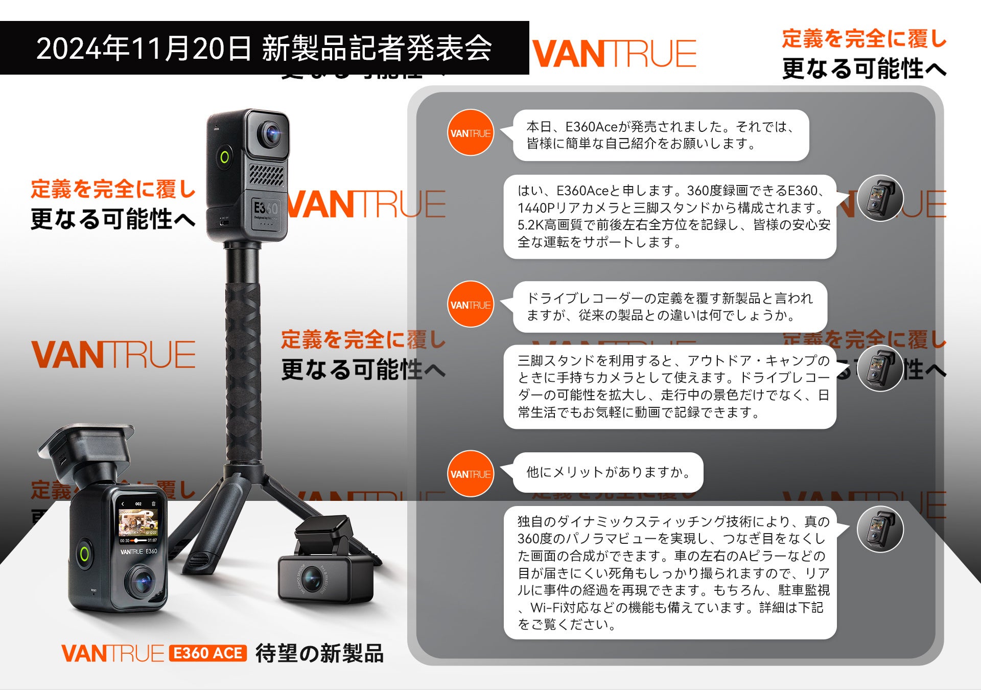 驚きの新製品登場！『Vantrue E360 360度パノラマドラレコ』発売記念