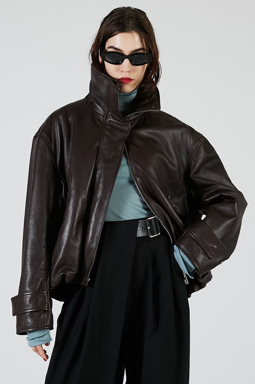 SHEEP Leather High Neck Blouson