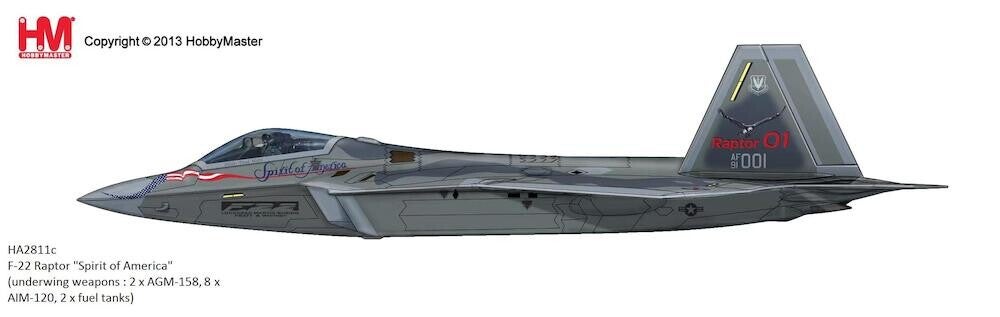 未使用品】HOBBYMASTER F-22A RAPTOR HA2825 Hobby Master HA2811c | F