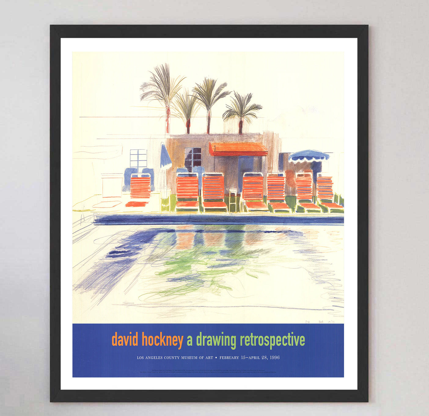 David Hockney - A Drawing Retrospective - LACMA Original Vintage