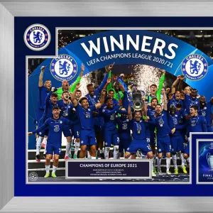 Chelsea FC 2021 UEFA Champions League Winners Framed Print. Art