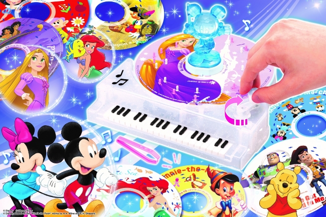 ピンをさしてハンドルを回すだけ！ディズニーの名曲が奏でられる