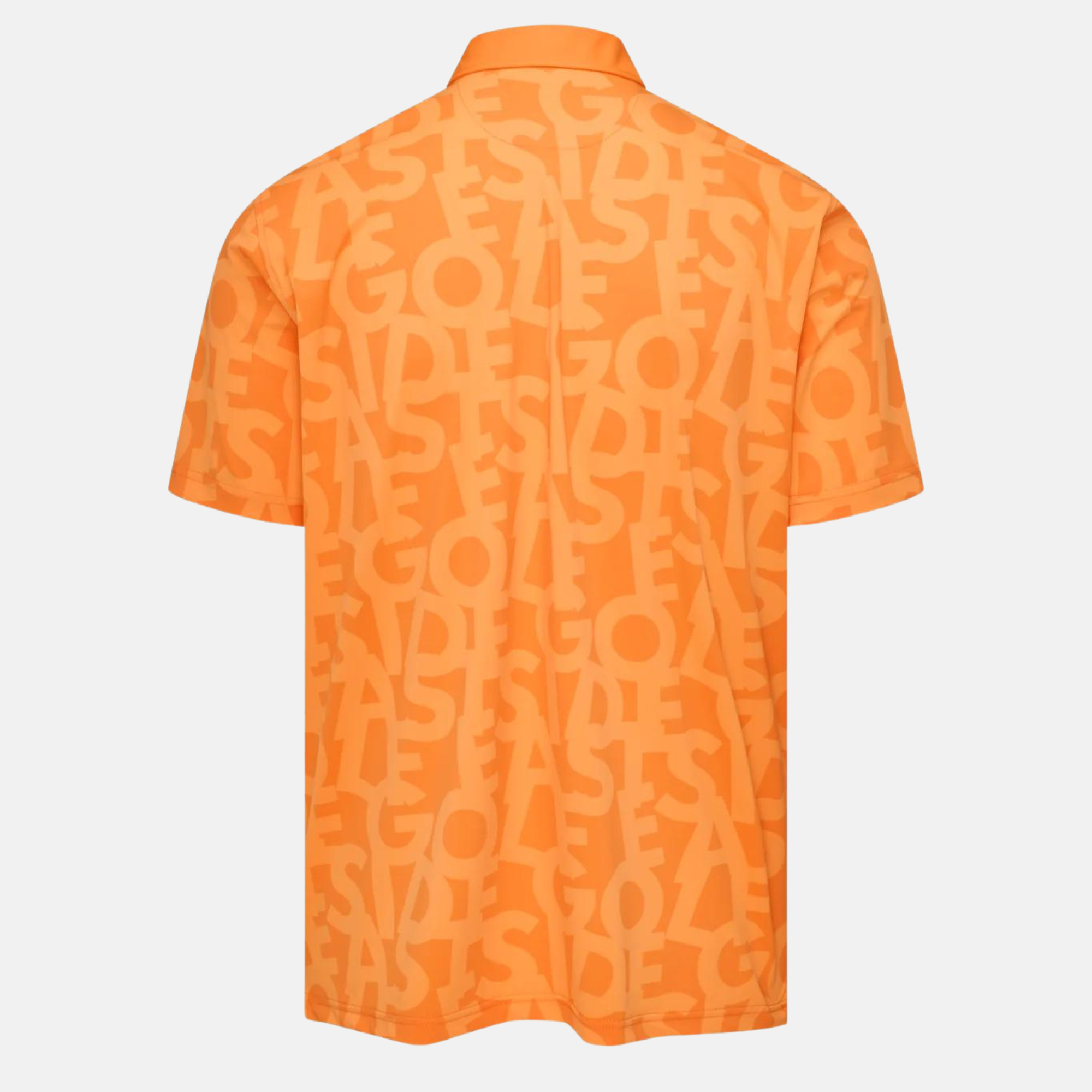 Eastside Golf Orange Shuffle Print Snap Placket Polo – Puffer Reds