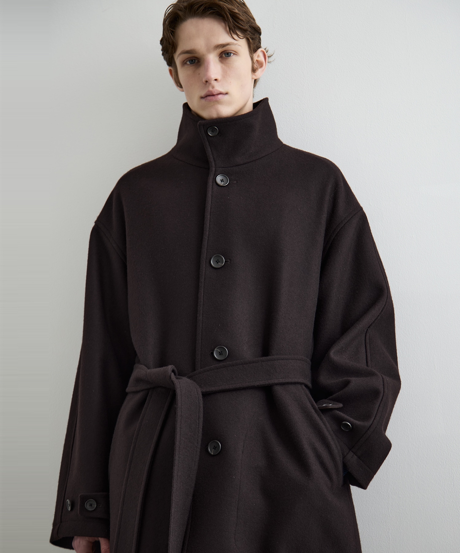 Super140sメルトンスタンドコート(1 DARK GREY): : メンズ｜PUBLIC