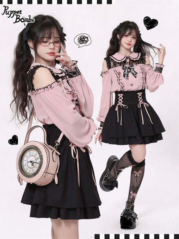 Q26】コルセットデザイン風フリルスカート【30％OFF】 - puppetbombs