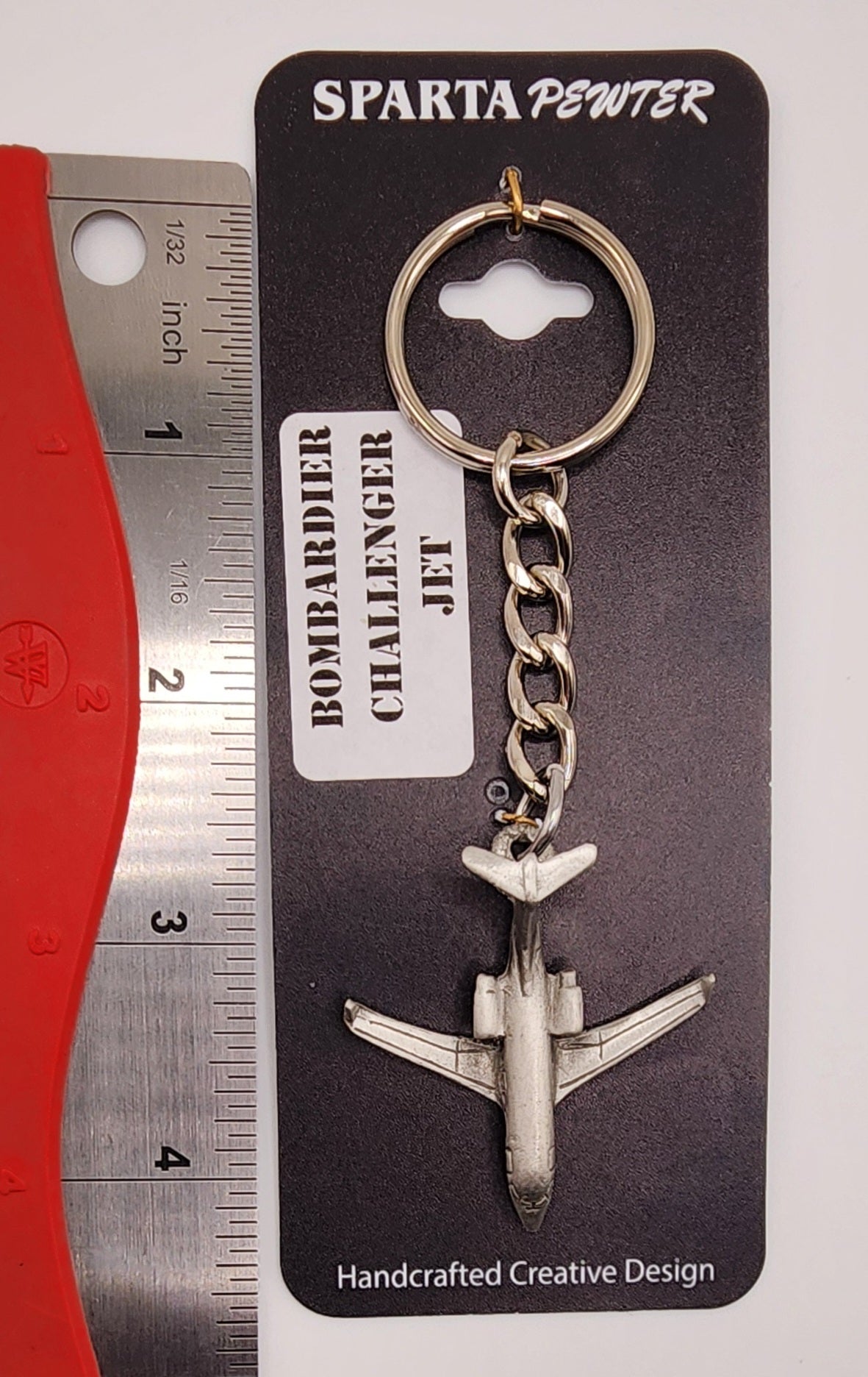 Bombardier Challenger Jet Airplane Pewter Keychain – Liberty