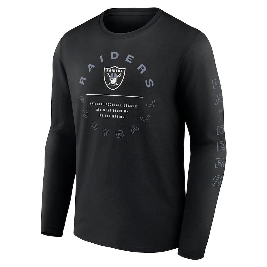 ファナティクス NFL 長袖Tシャツ スタッツシート レイダース（ブラック
