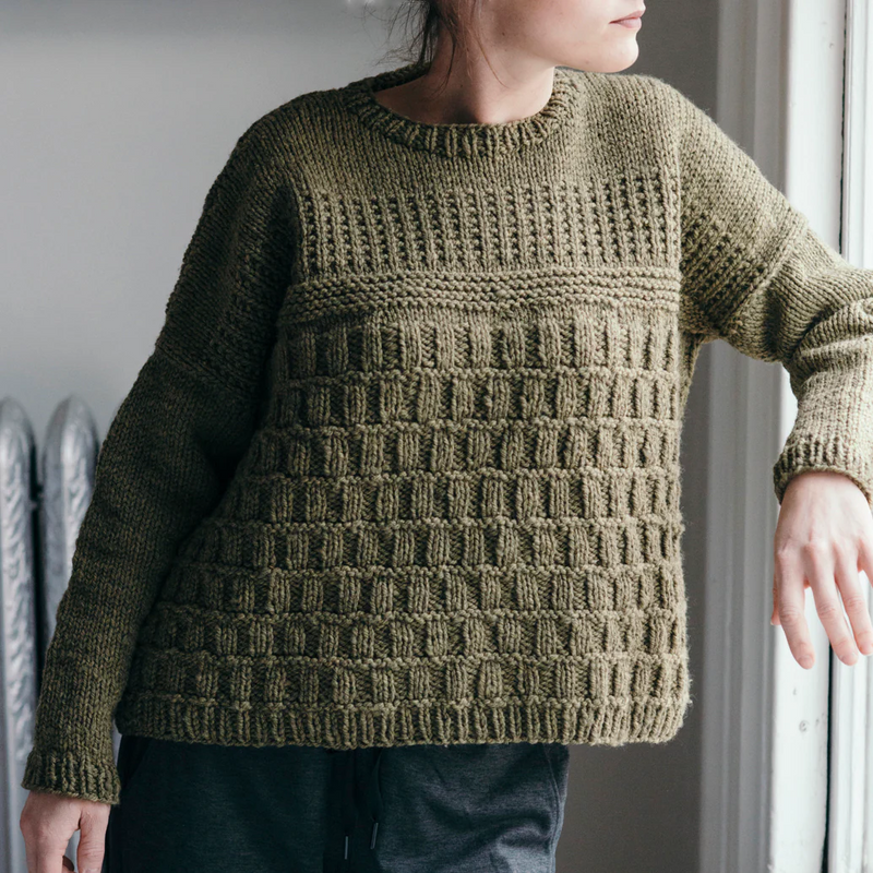 Dunedin Sweater Stone Wool Knitting Pattern – Quince & Co.