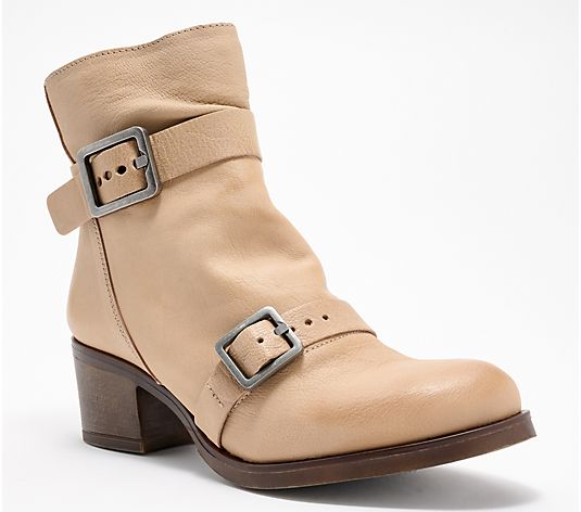 Miz Mooz x Jane & Courtney Leather Heeled Mid Boots - Dawsen - QVC.com