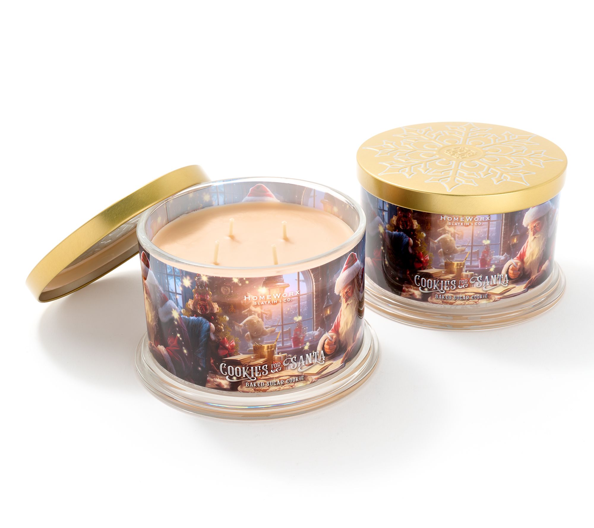 HomeWorx by Slatkin + Co. Set of 2 18oz. Cookies for Santa Candles