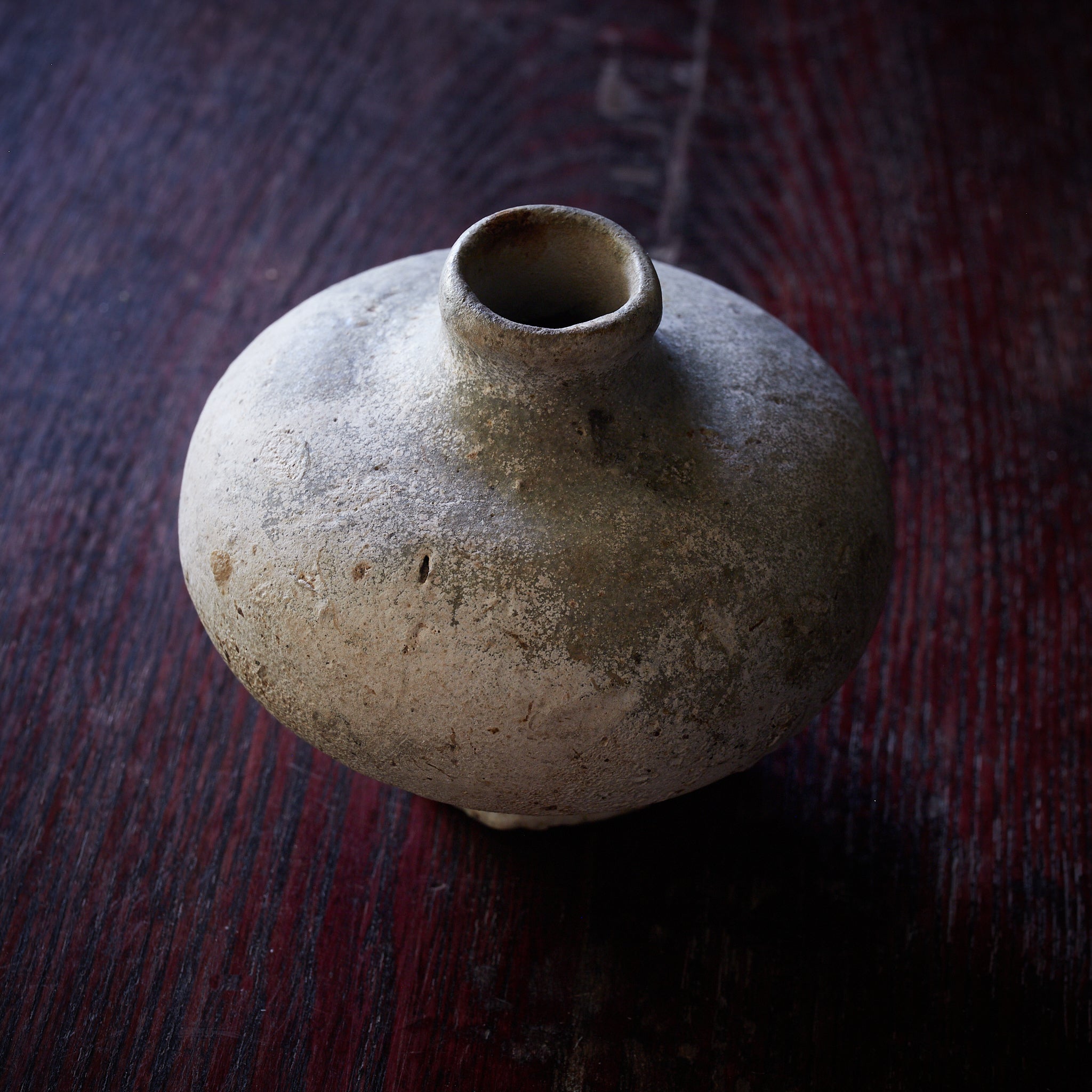 タイ・骨董】宋胡録（スンコロク）白釉斑紋 小壺（1301年~1600年）タイ