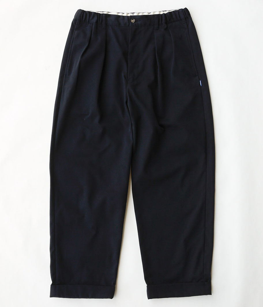 TapWater Cotton Chino Tuck Trousers [NAVY] - Fresh Service