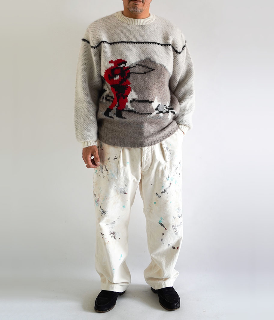 HERILL Cashmere Jacquard Sweater INU [WHITE] - Fresh Service