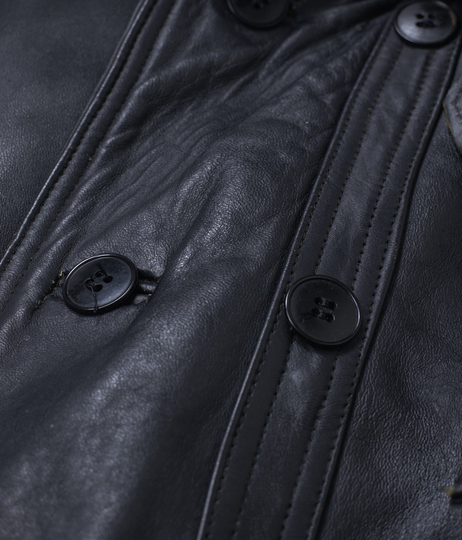 60's フレンチダブルブレスデッドレザージャケット - Fresh Service