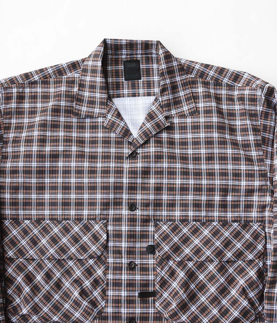 DAIWA PIER 39 Tech New Angler's Open Collar Shirts L/S [BROWN